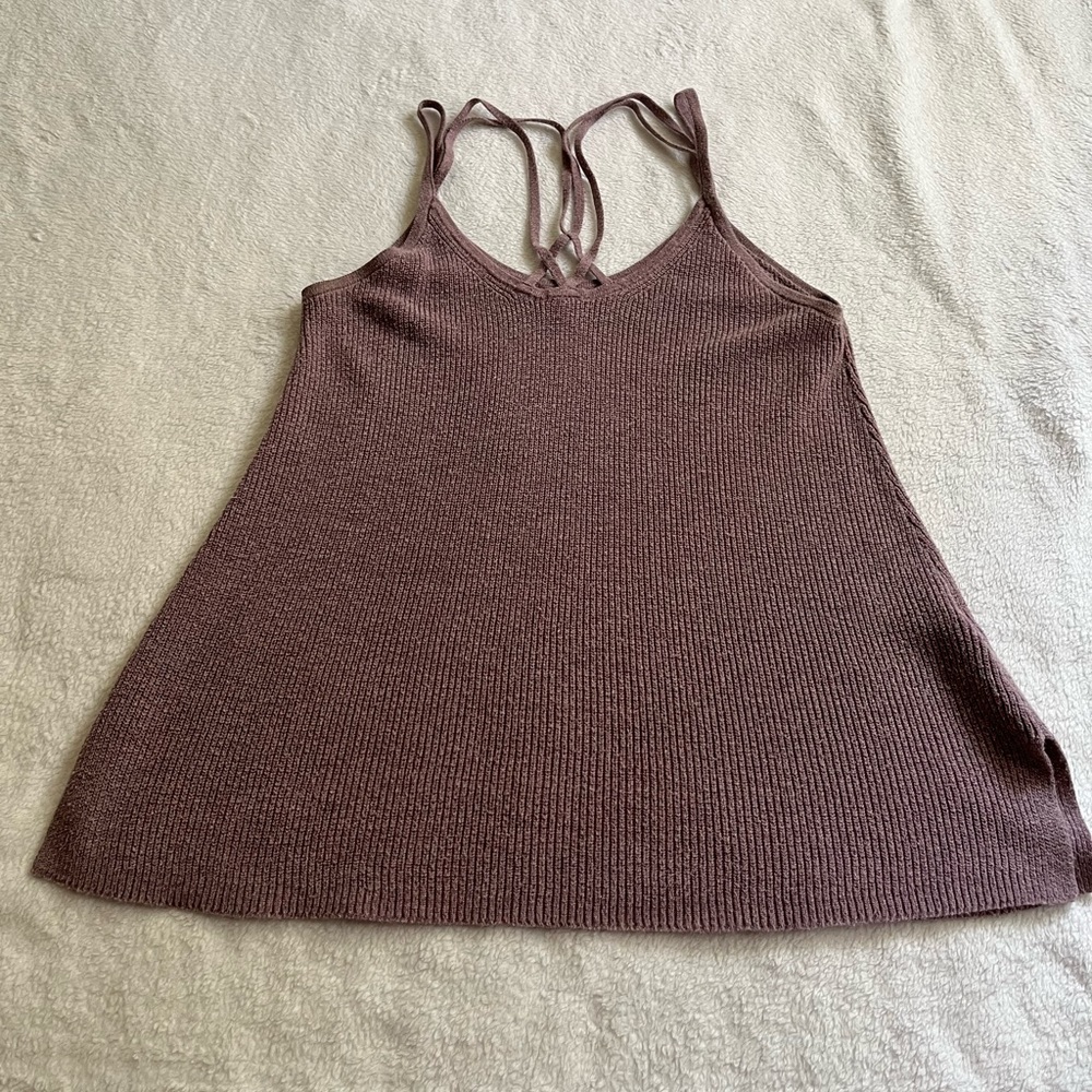 AEO dust pink knit tank top size medium